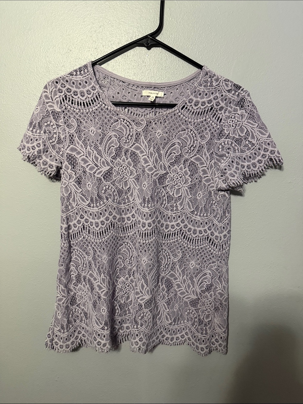 Maurices Lavender Lace Short-Sleeve Tee